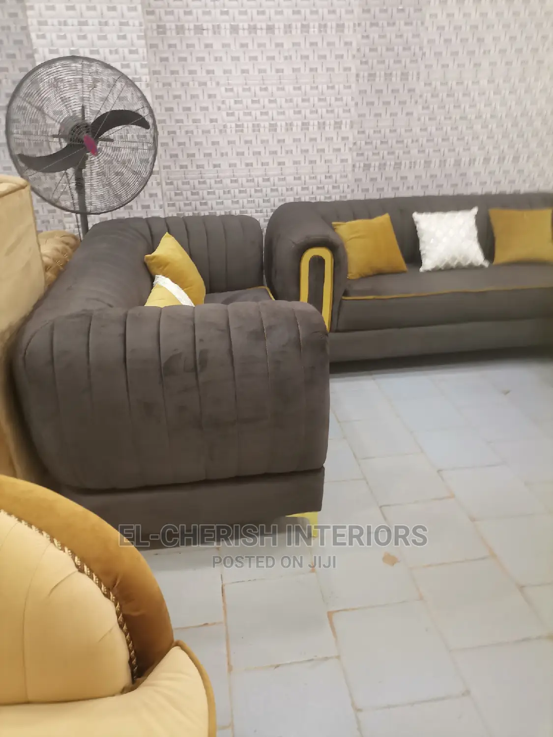 Quality 7 Seater Living Room Fabric Made Sofa Chair.