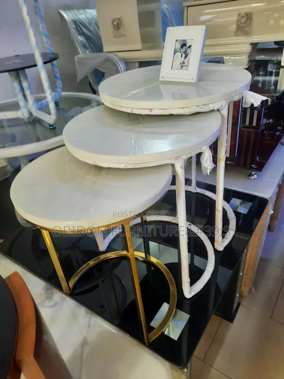 Portable Marble Side Stool 3 in 1
