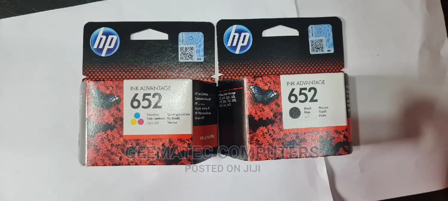 Set of Hp 652 Inks Colour and Black