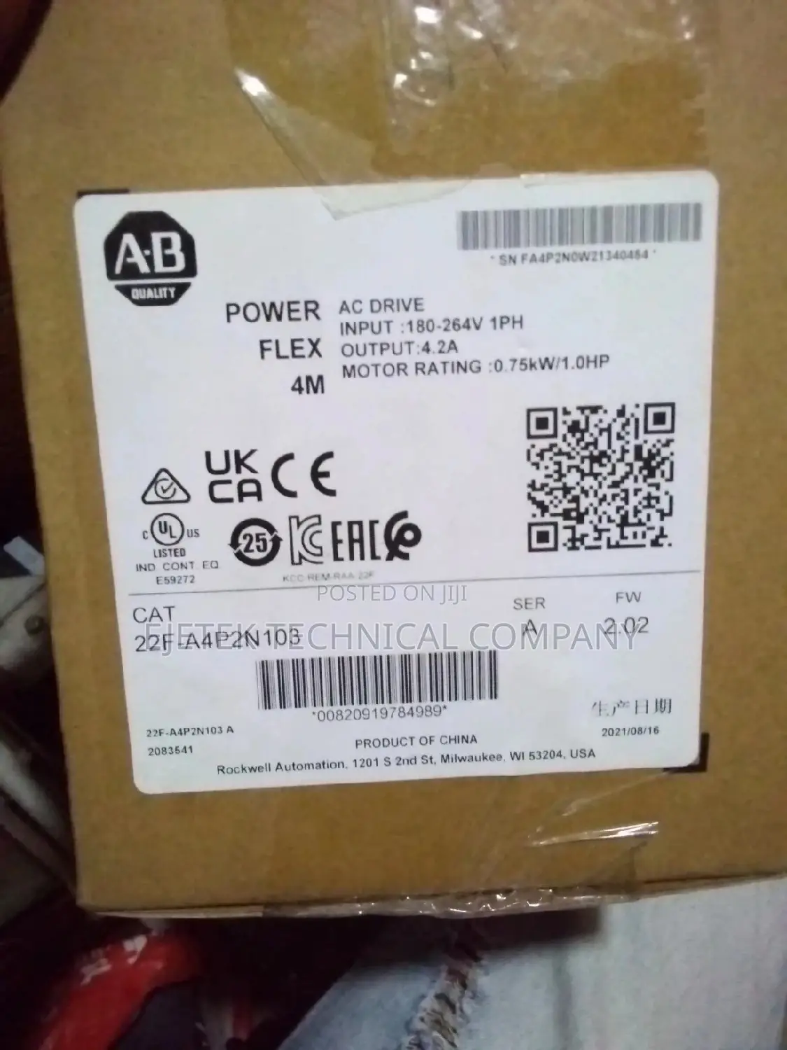 Allen Bradley VFD Inverter Motor Drive0.75kw/1hp
