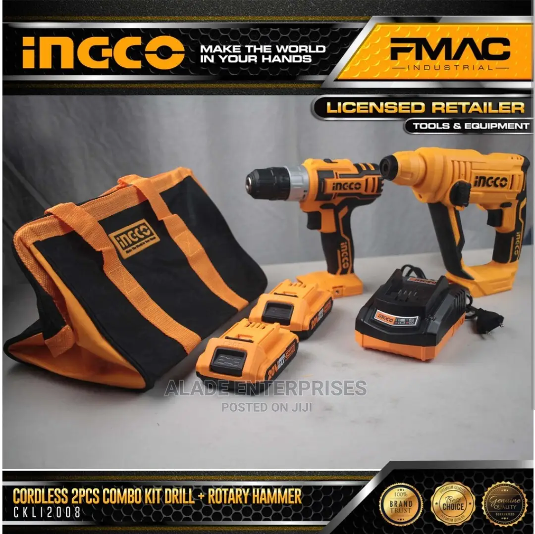 Lithium-ion Cordless 2 Pcs Combo Kit Rotary Hammer And Drill
