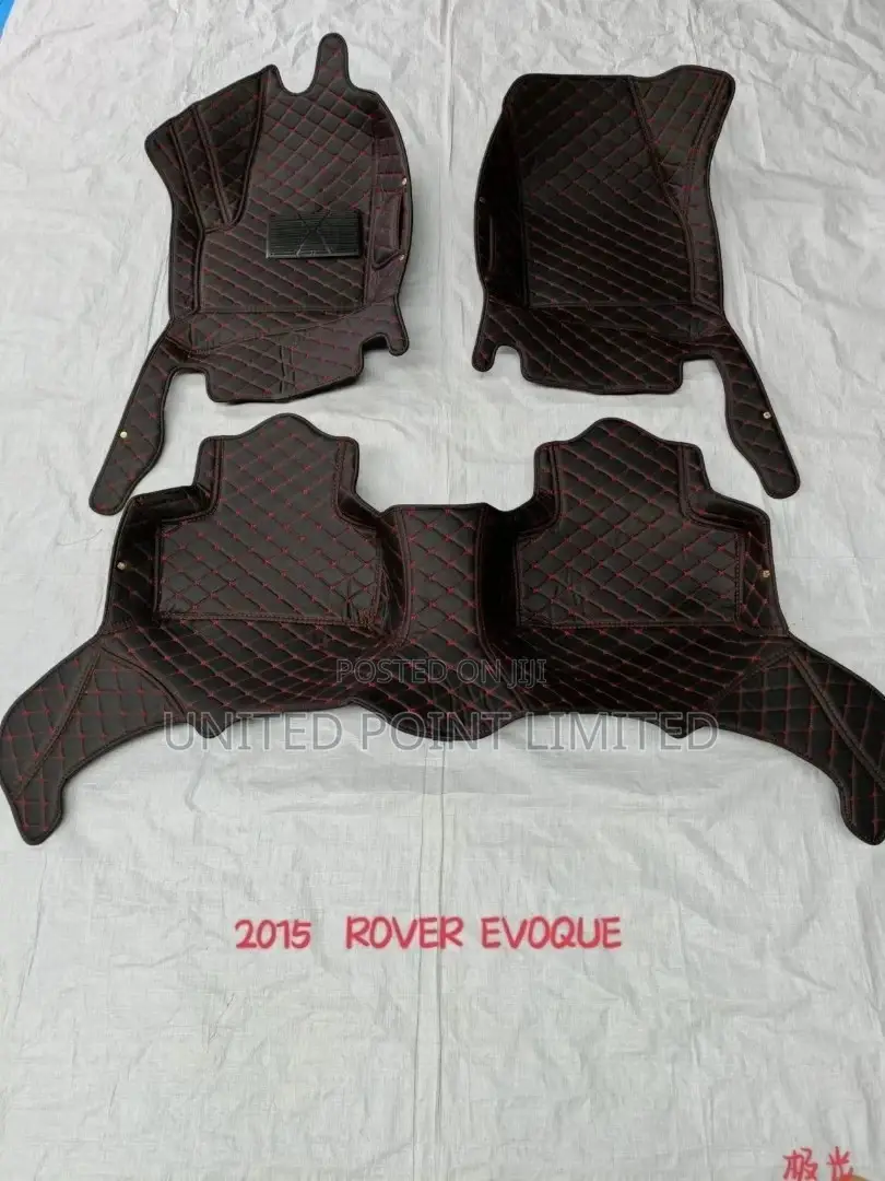 Leather Footmat for Range Rover Evoke Red Tread