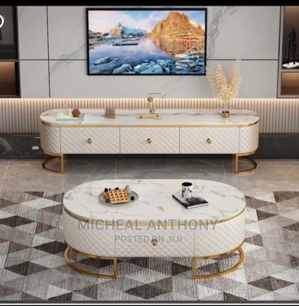Today Design Tv Stand With the Center Table Marble Top