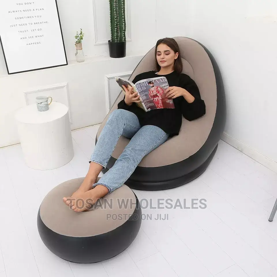 Inflatable Sofa Chair With Stool and Electric Pump