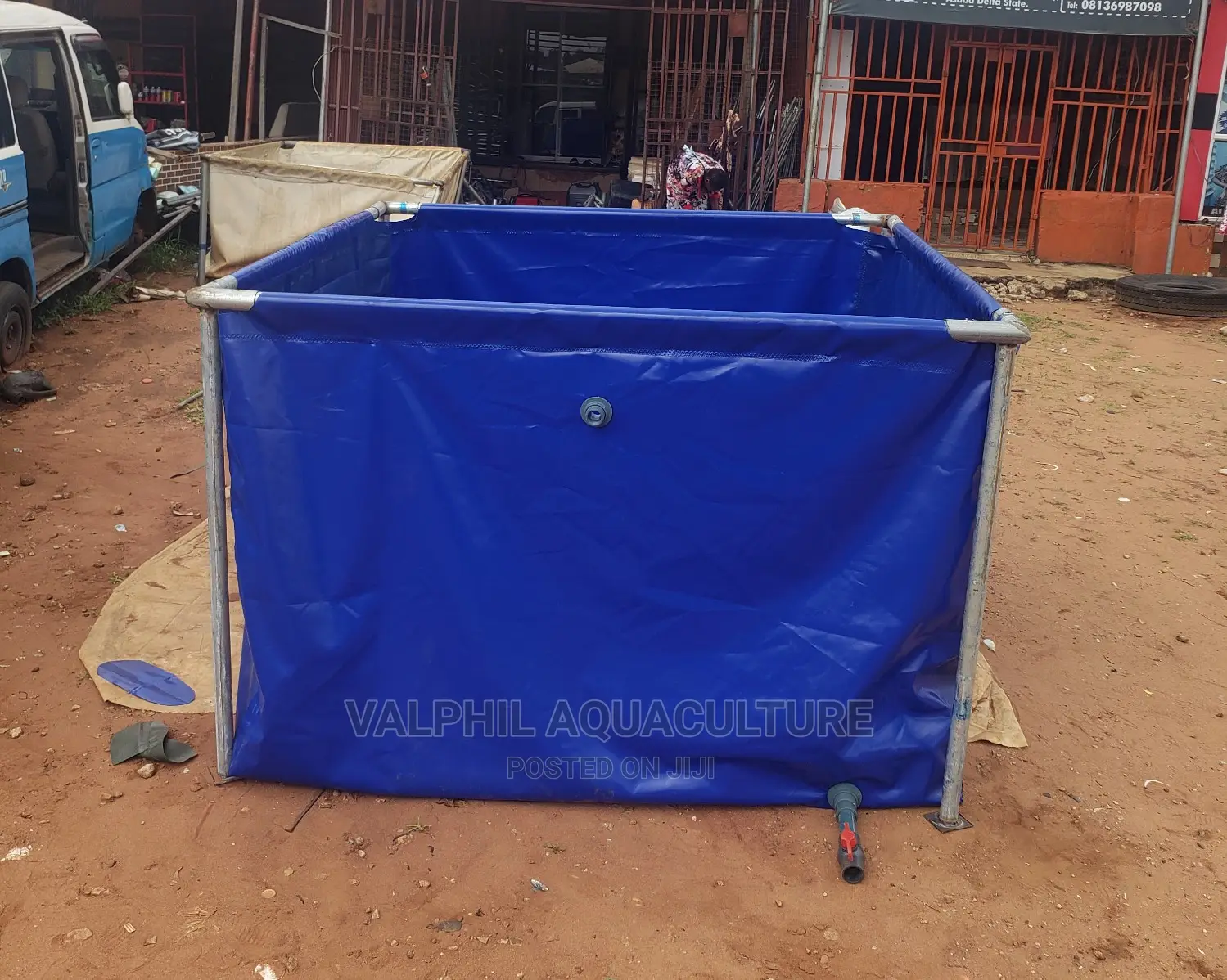 Blue Tarpaulin Fish Pond