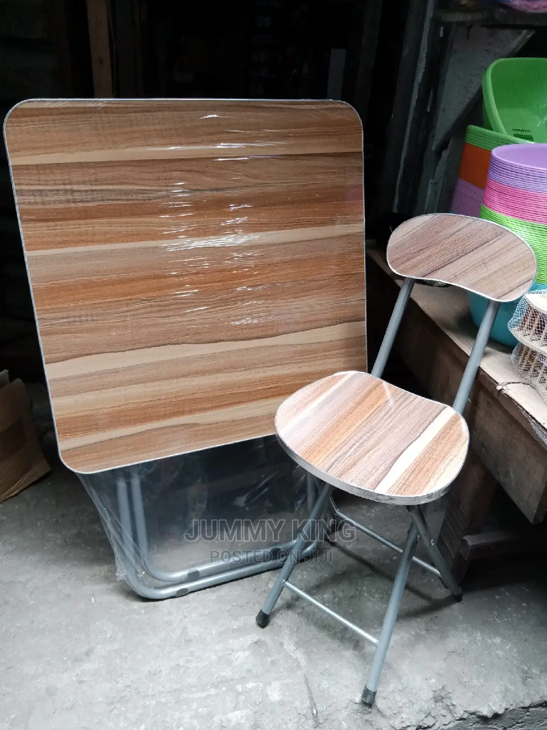 Adjustable Foldable Table And Chair - Wooden