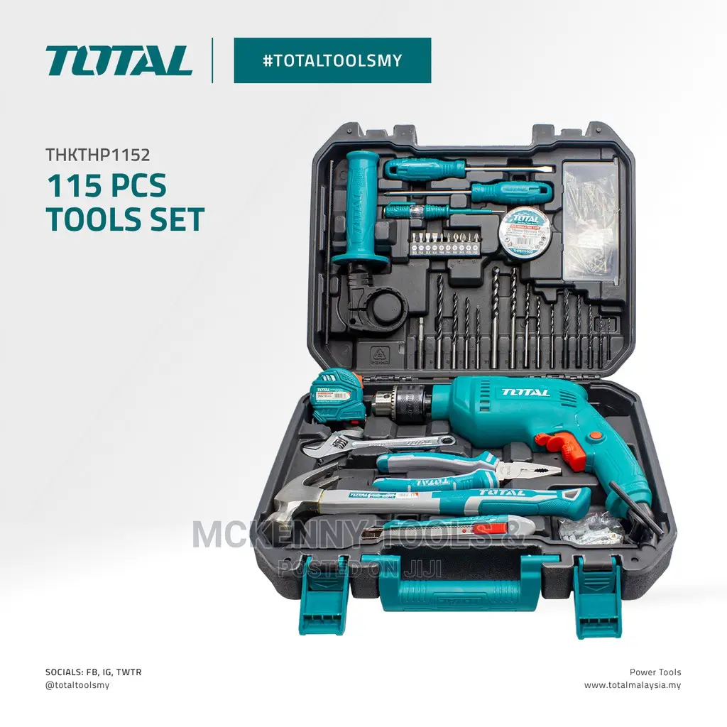 13 Mm 115 Pcs Tools Set With 680W Impact Drill,