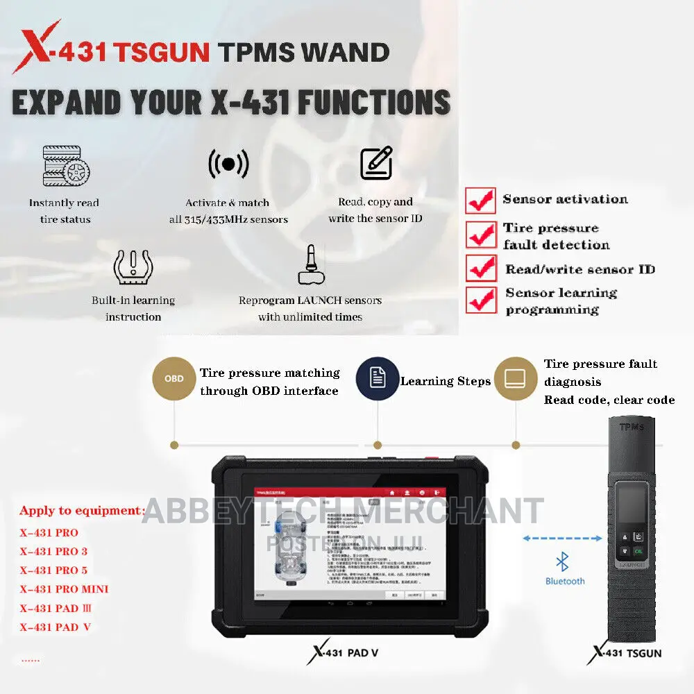 Launch X431 Pros v With X431 Tsgun TPMS Programmer