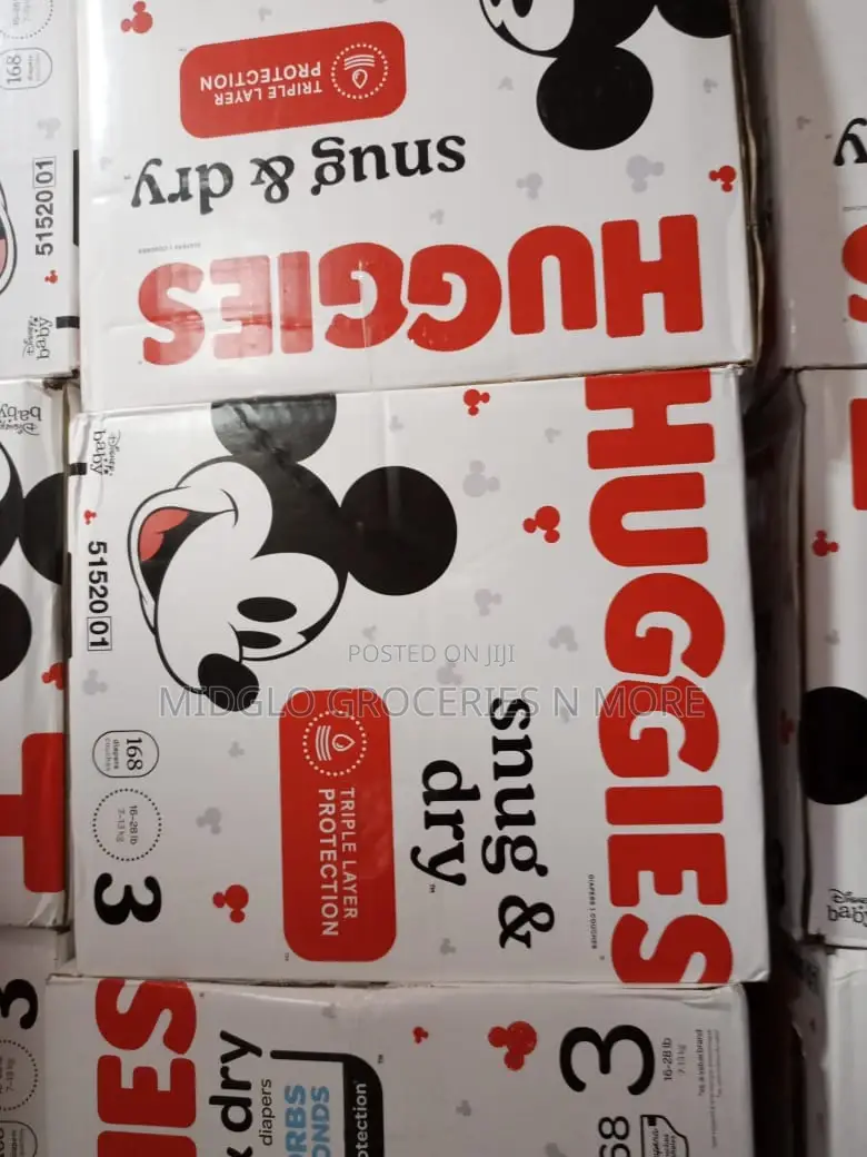 Huggies Snug Dry Triple Layer Protection 168 Counts