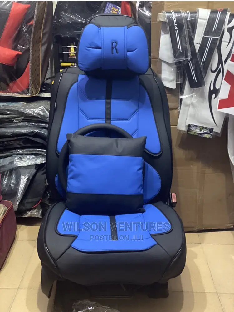 R Power Car Seat Cover Blue and Black