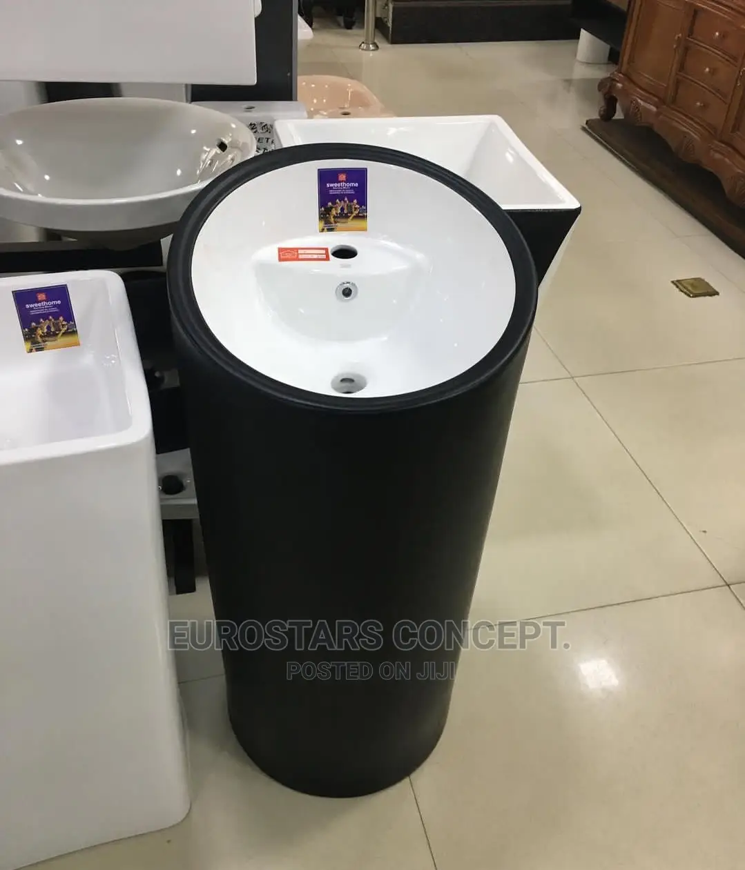 Black Standing Wash Hand Basin