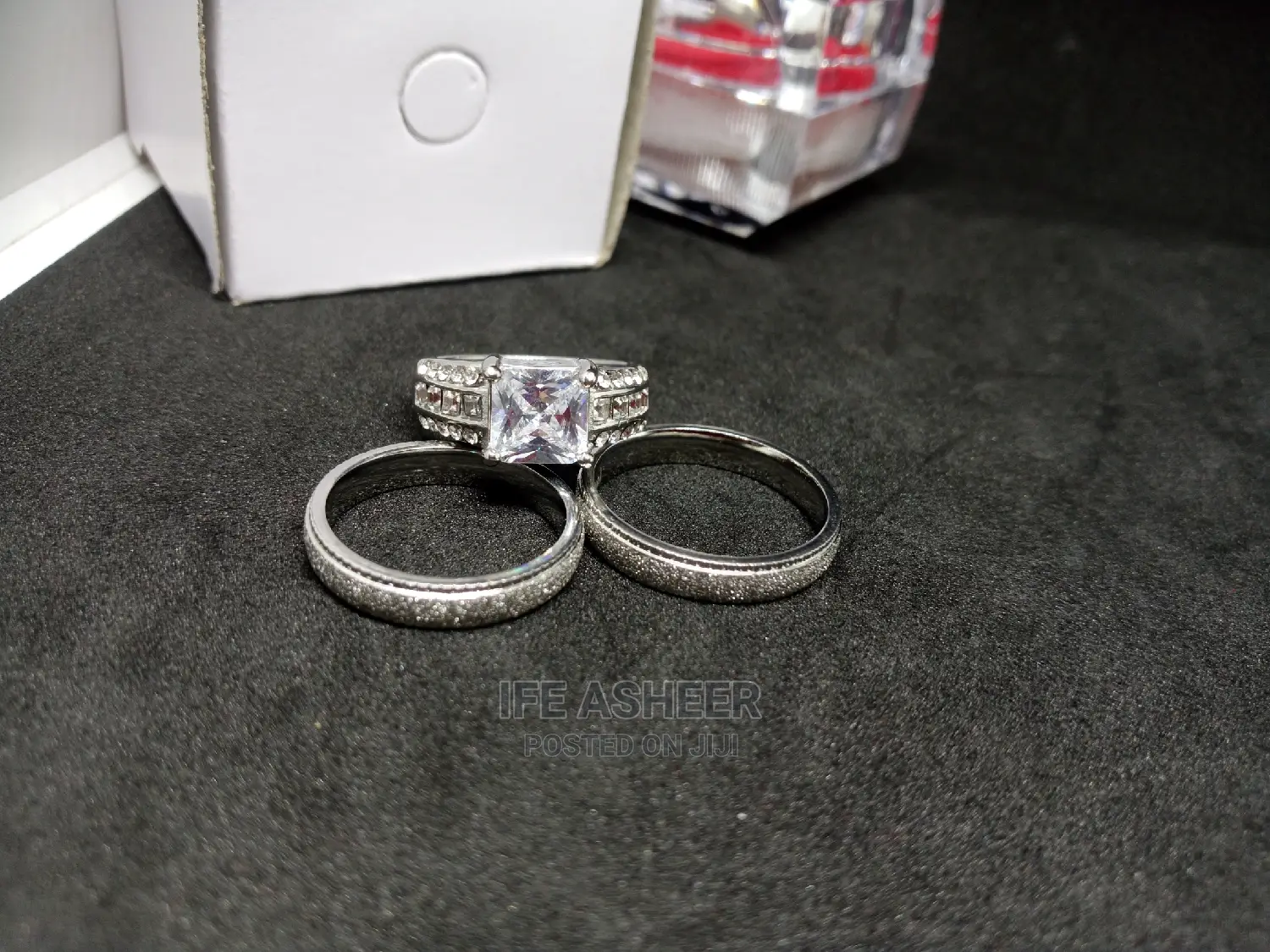 Italian Sterling Silver Couples Set of Wedding Ring - Silver
