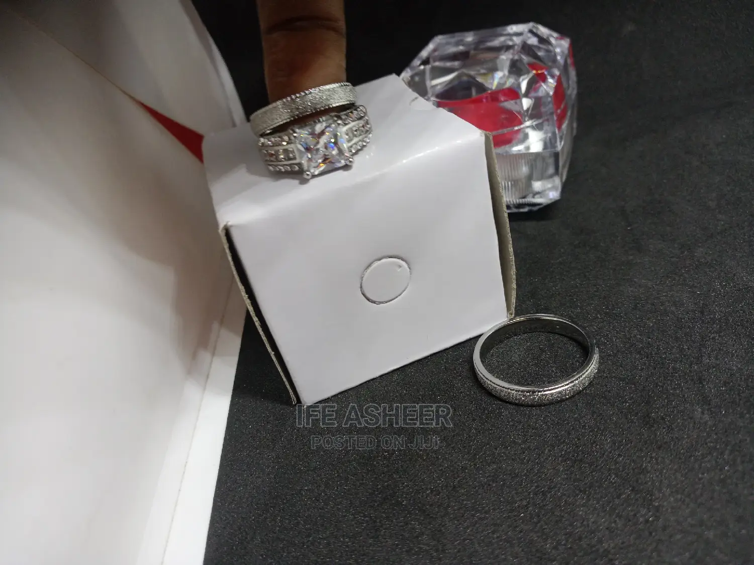 Italian Sterling Silver Couples Set of Wedding Ring - Silver