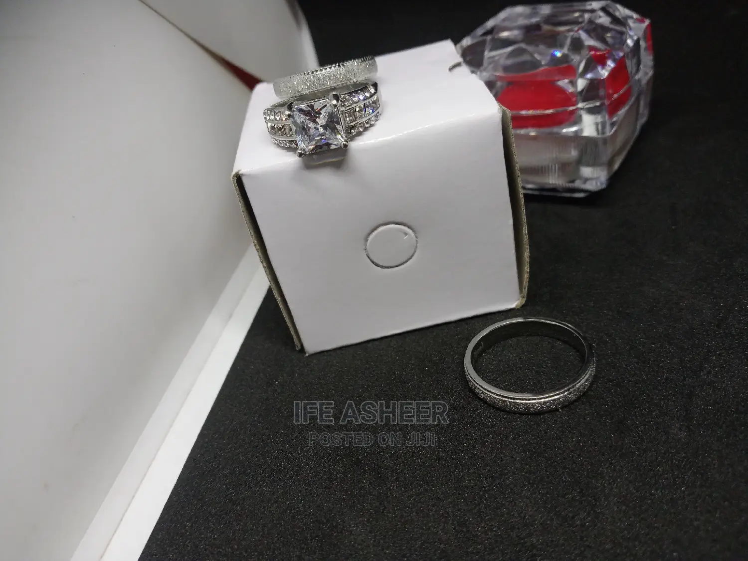 Italian Sterling Silver Couples Set of Wedding Ring - Silver
