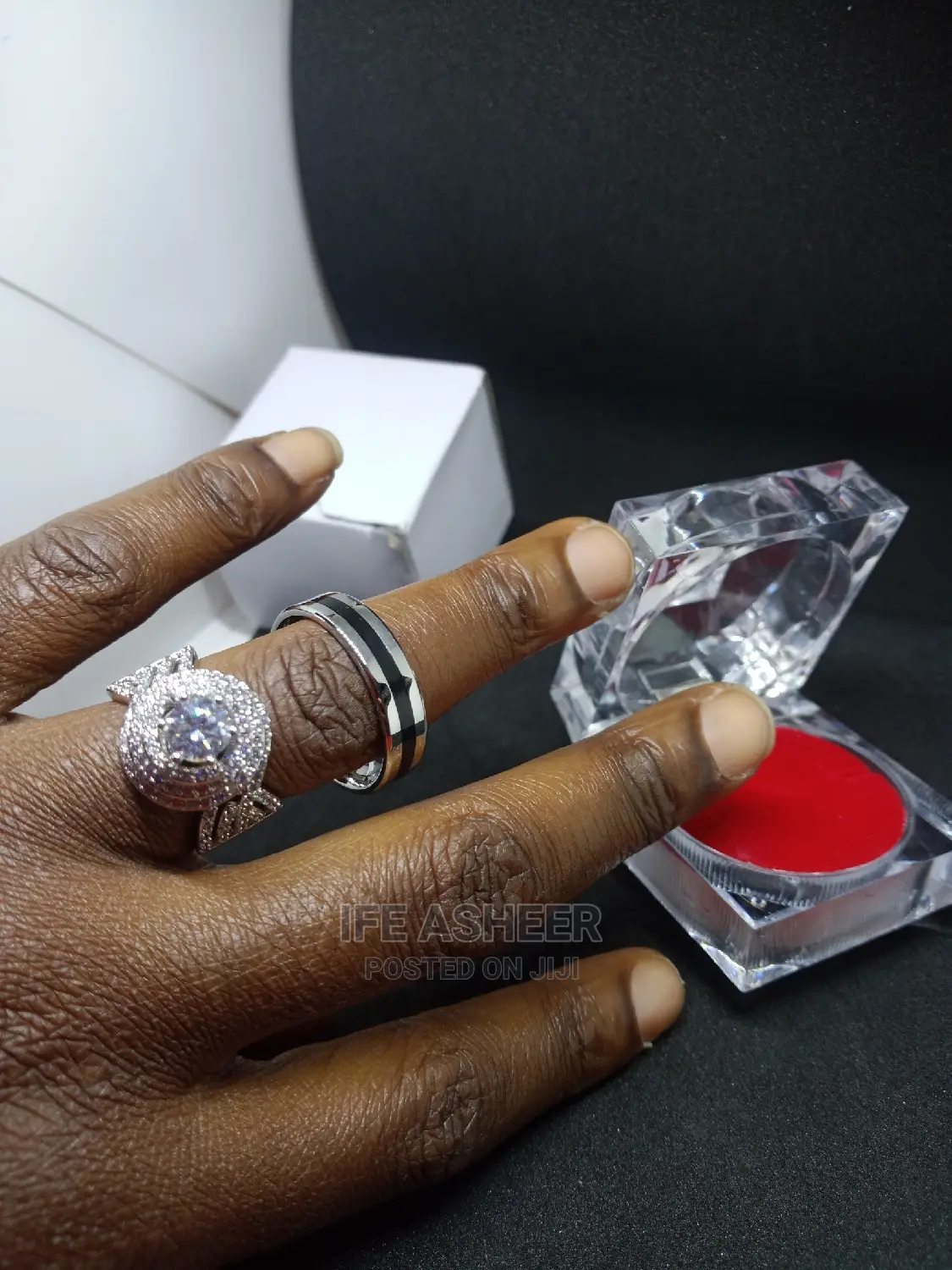 Indiana Couples Set of Silver Wedding Ring - Silver