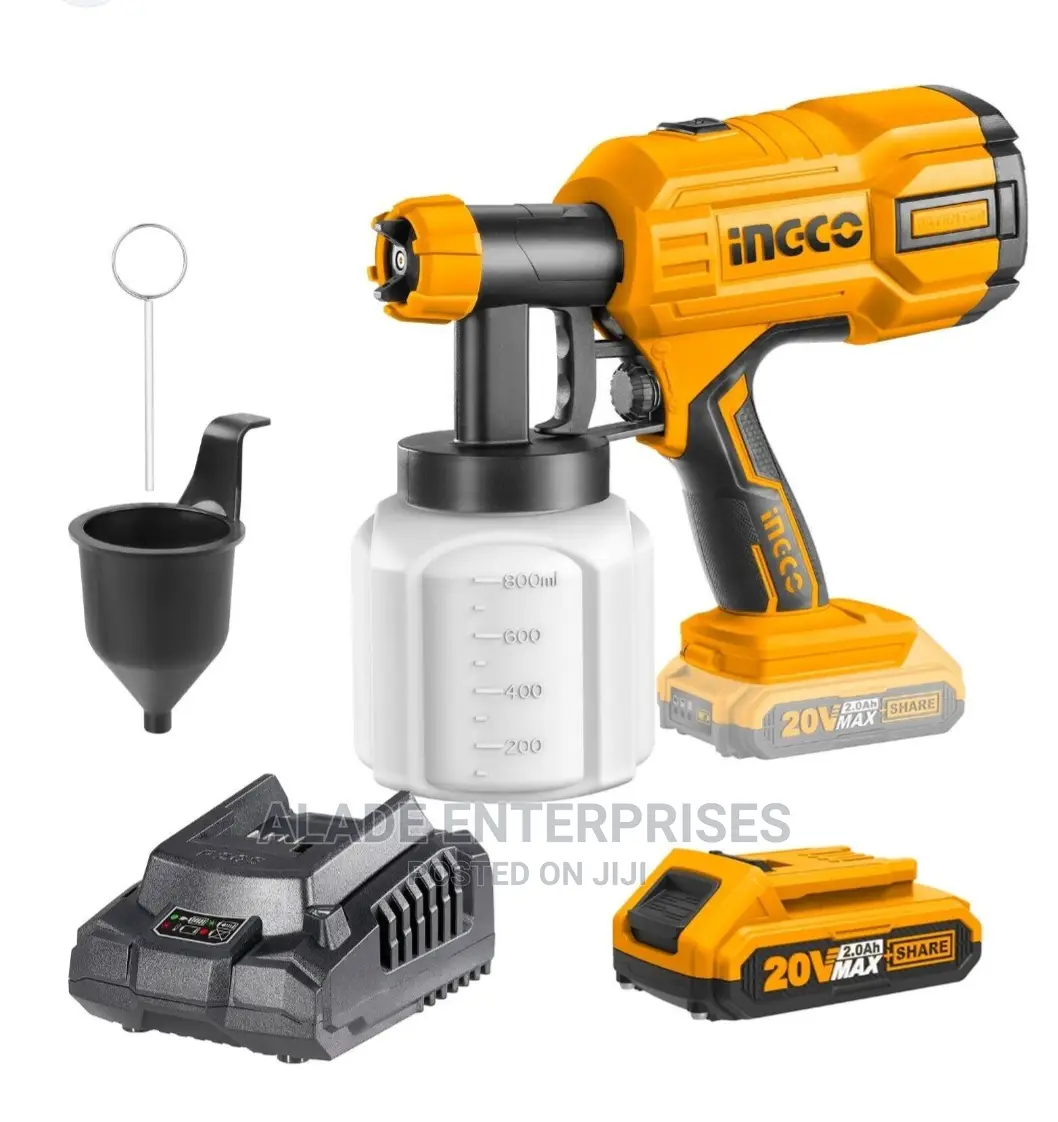 INGCO 20V Cordless Paint Sprayer With 2 Battery and Charger