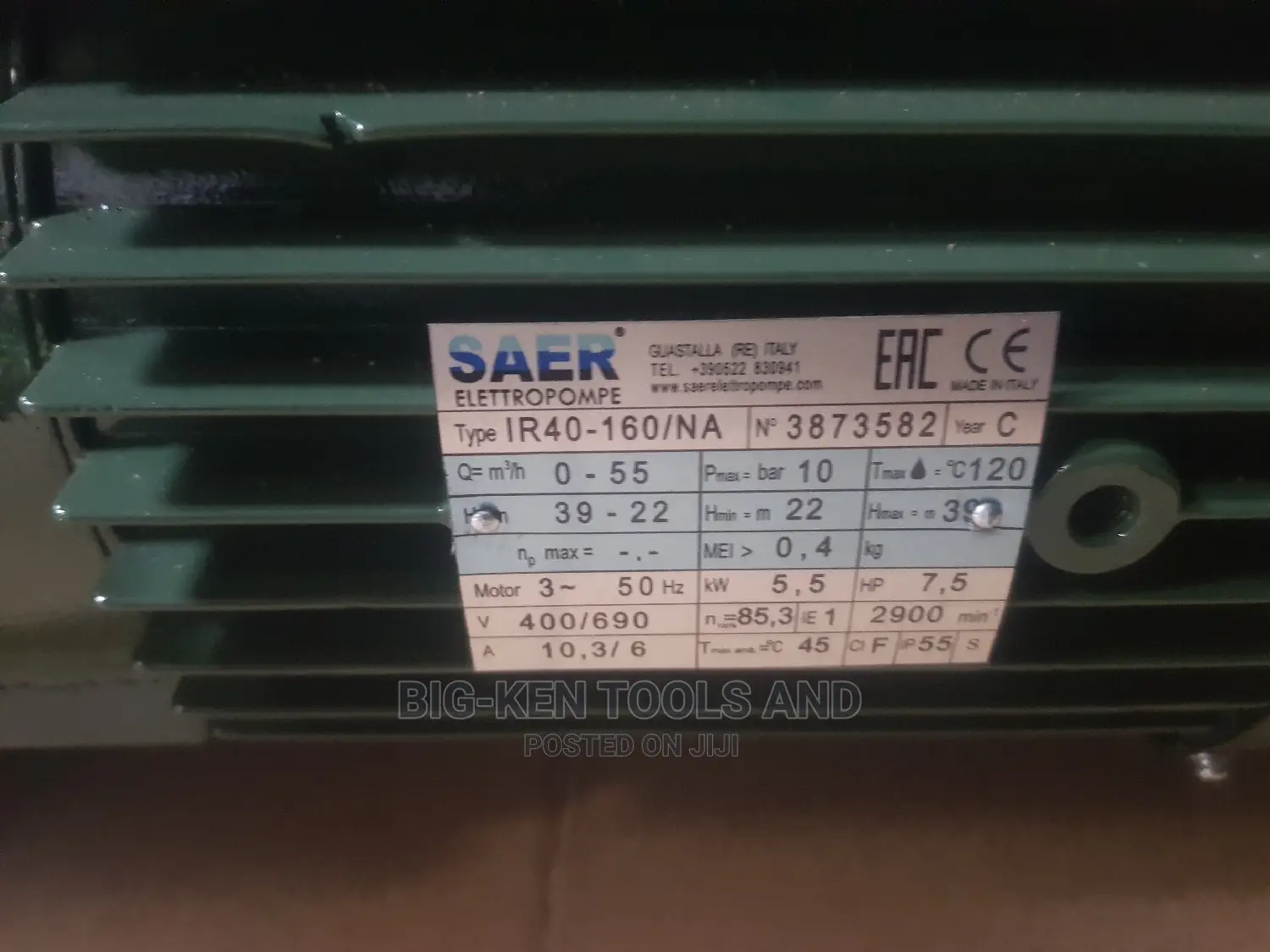 SAER Pump 7.5hp