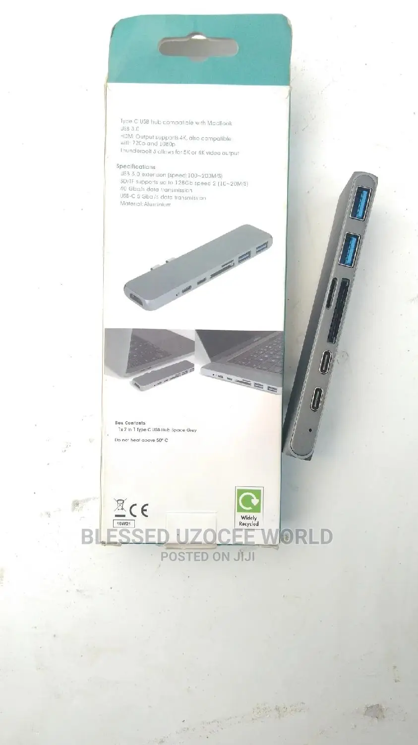 7in 1 Type C to 3.0usb+Hdmi+Memory Card Slot+ Hub Space Grey