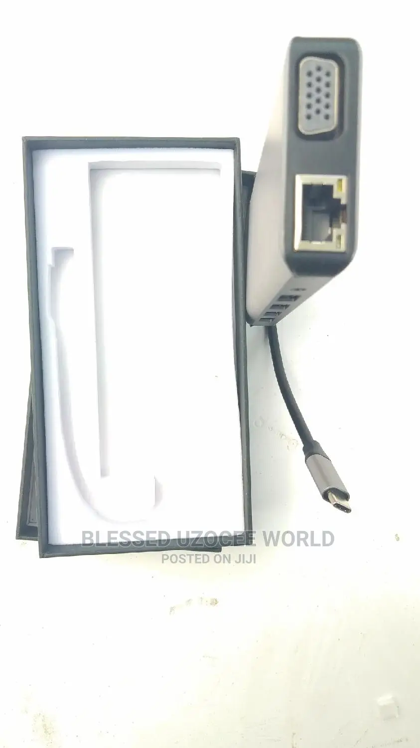 12 in 1 USB C/Type C to 2 Hdmi+4 Usb+Vga+Lan+Sd+Tf Converter