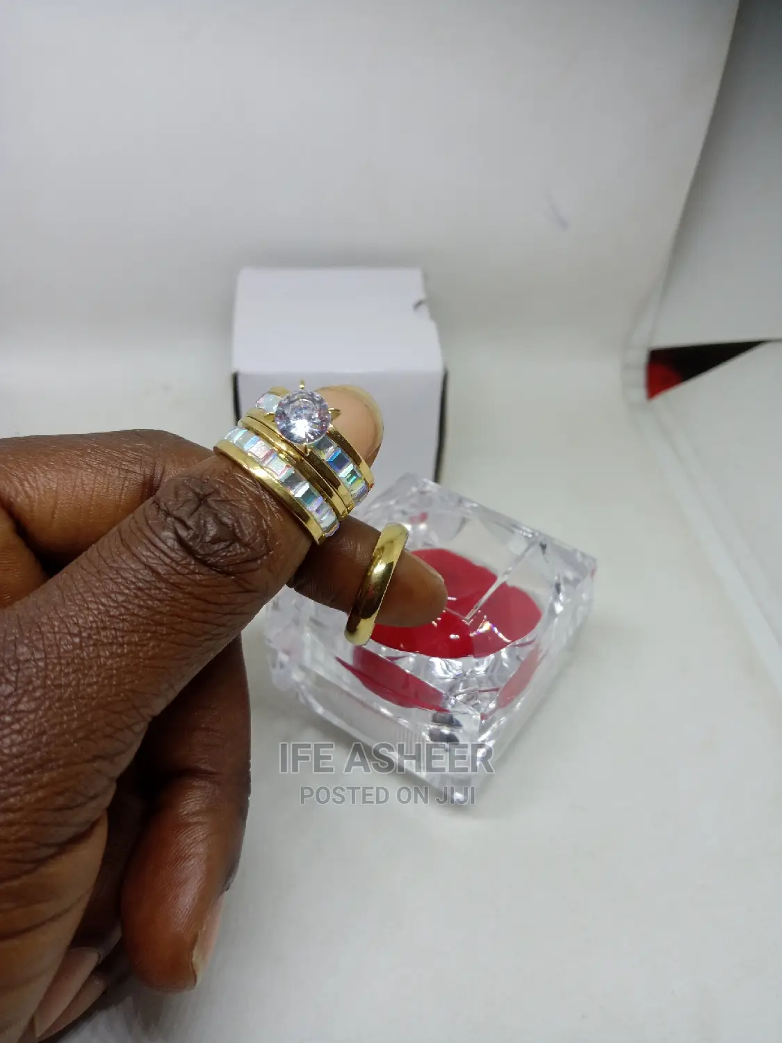 Couples Low Budget Set of Gold Wedding Ring - Gold