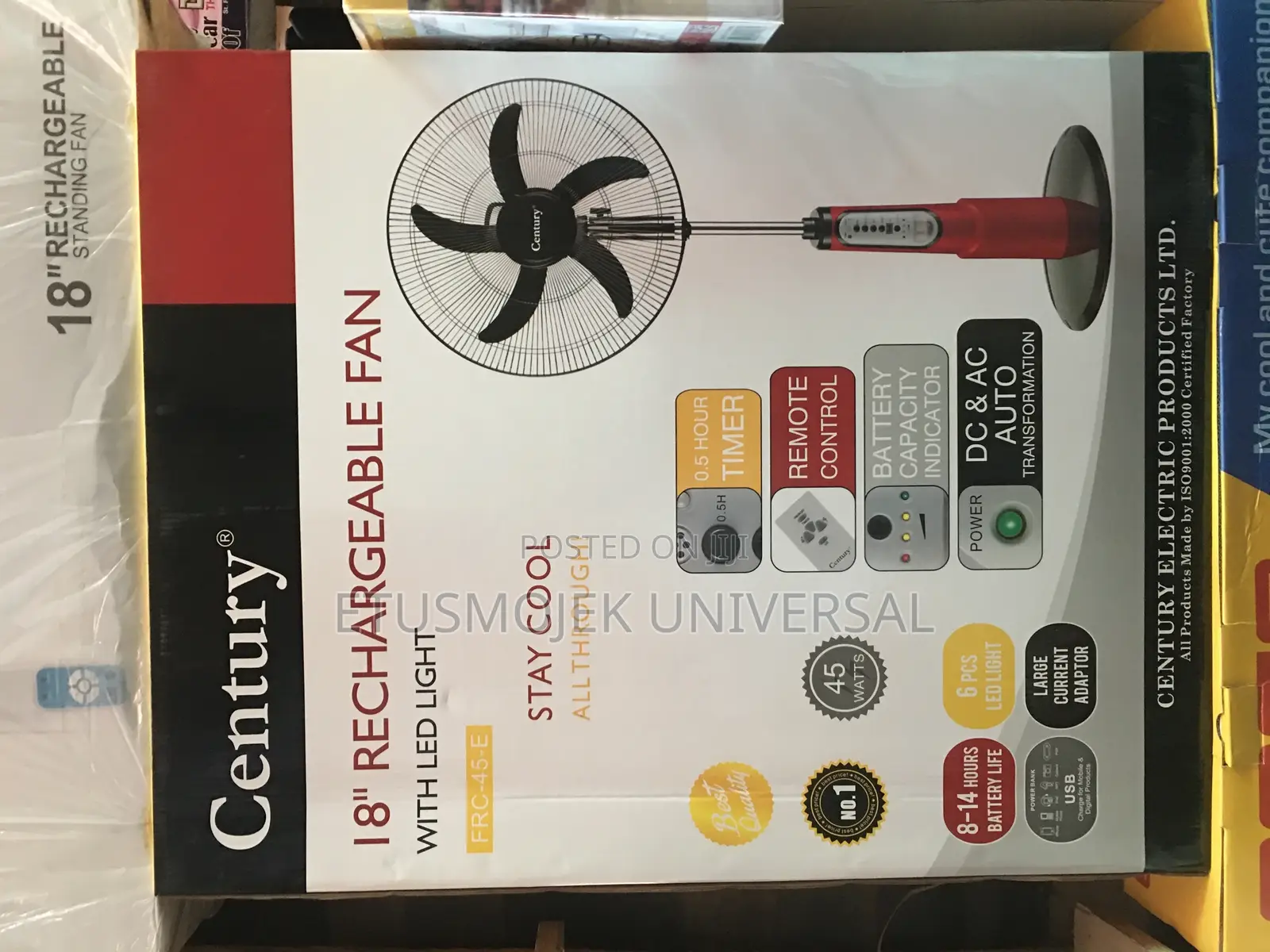 18inches Century Rechargeable Fan
