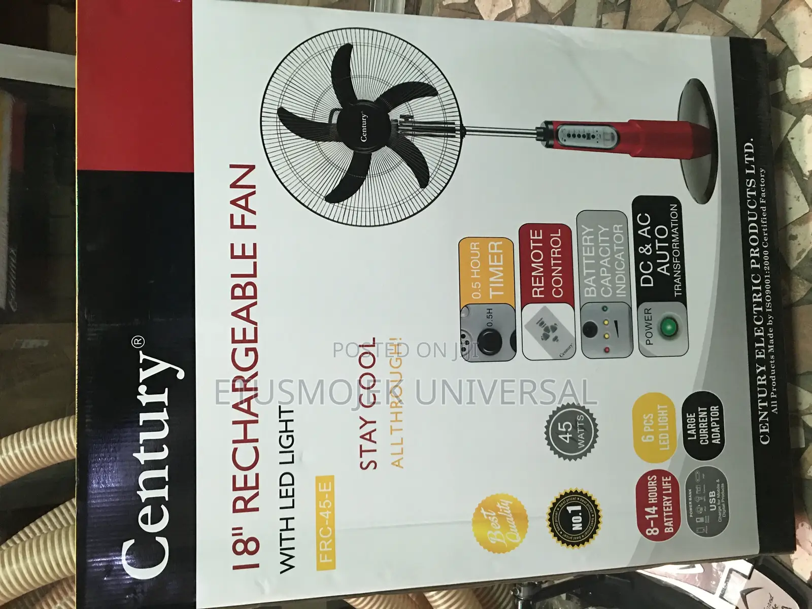 18inches Century Rechargeable Fan
