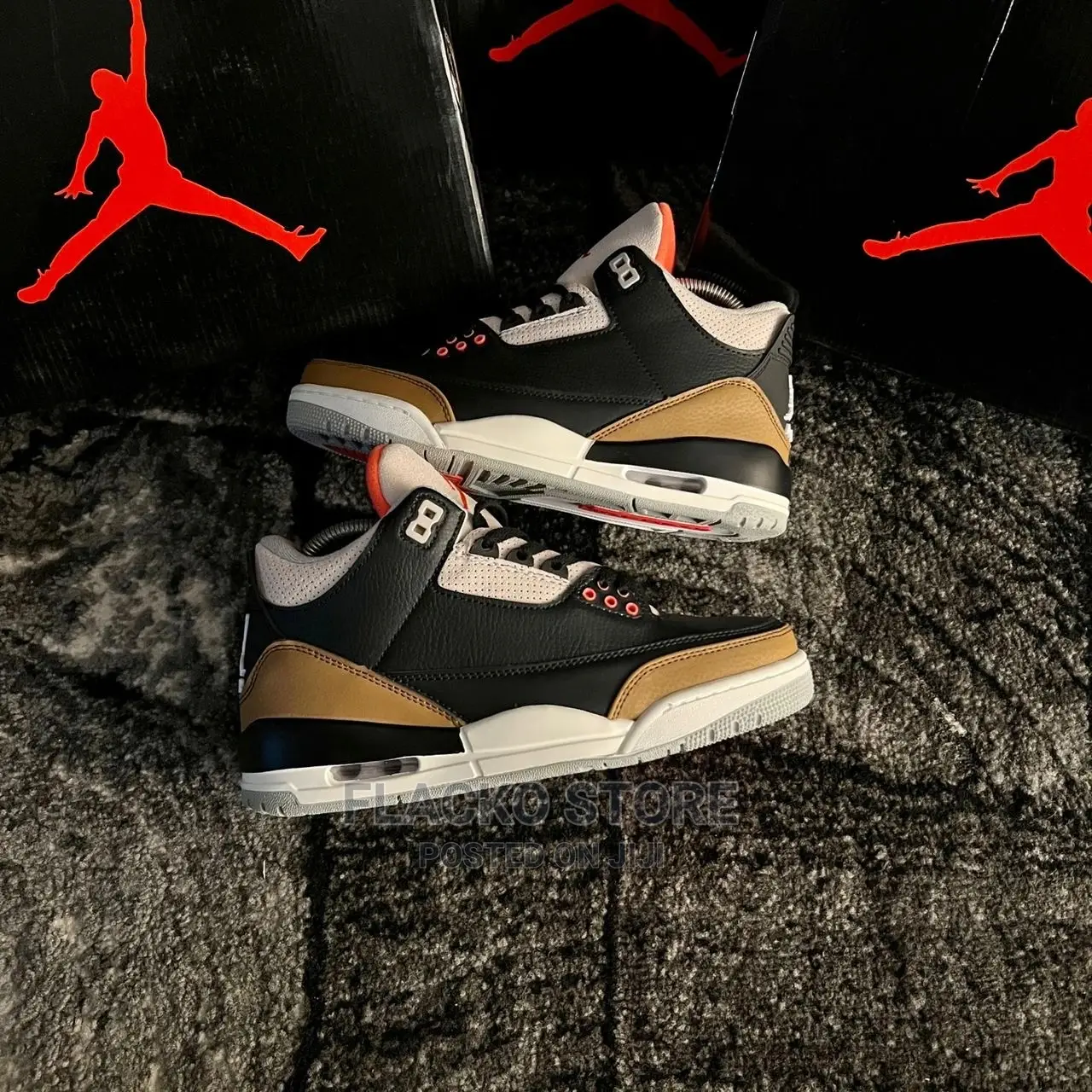 Original Air Jordan 4 Retro Black Cement Sneakers Available
