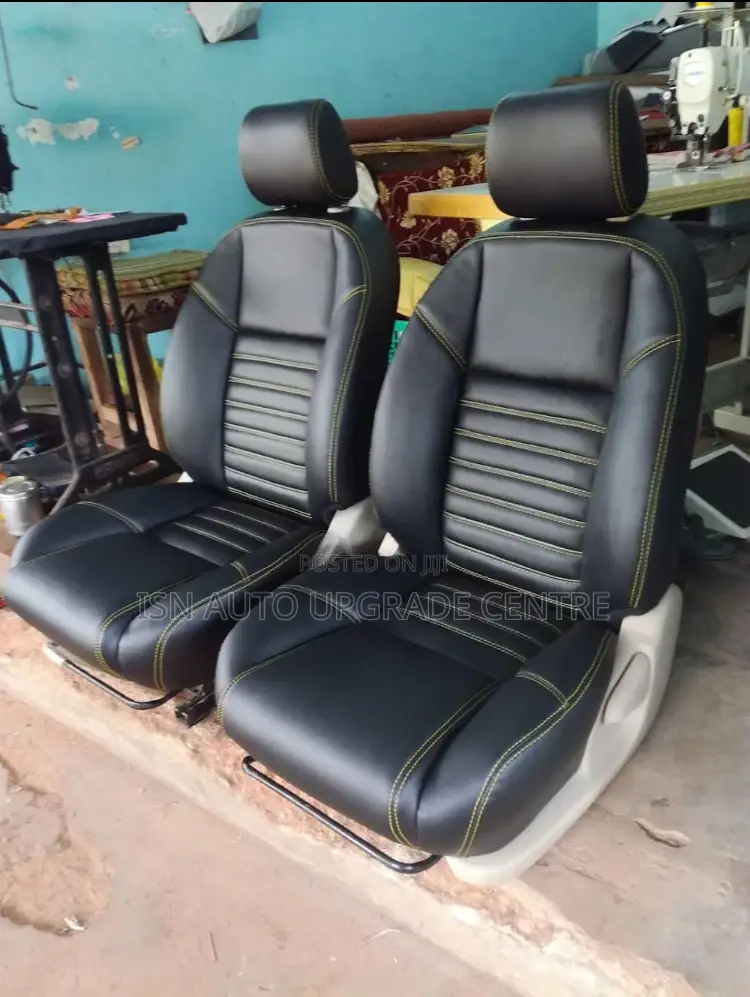 Italian Black Leather Upholstery Complete Set