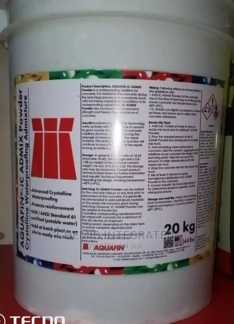 High Performance Waterproofing Admixtures for Concrete