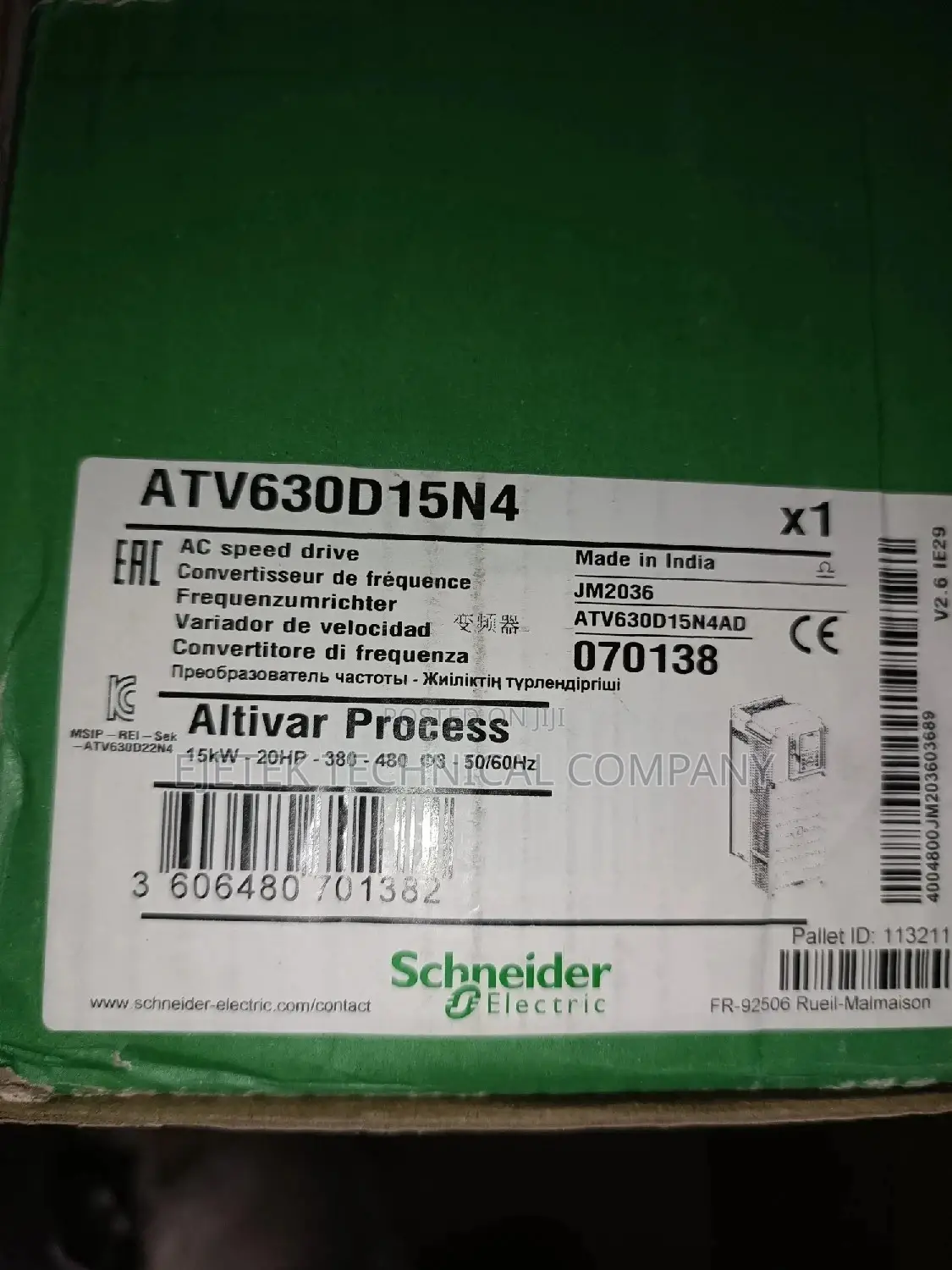 Schneider Motor Control Atv630 15kw/20hp Inverter