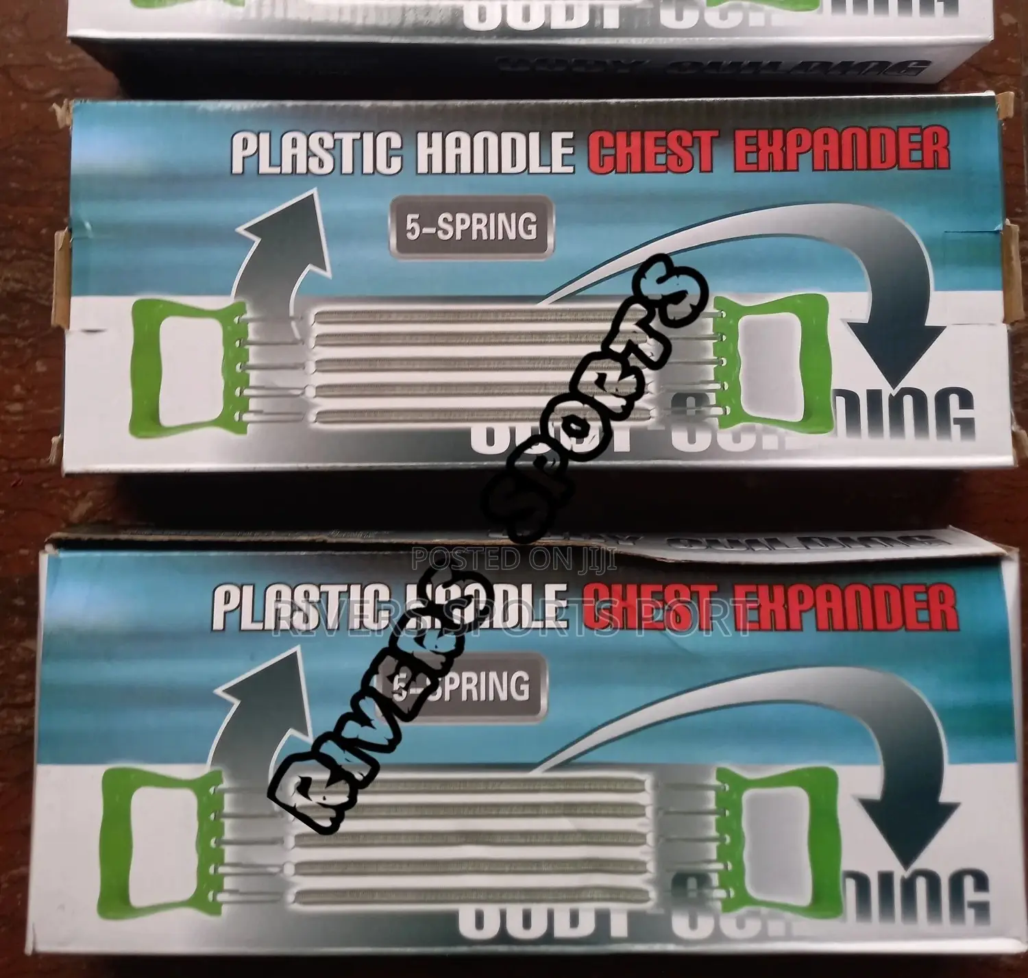 5 Spring Adjustable Firm Plastic Handle Chest Expander
