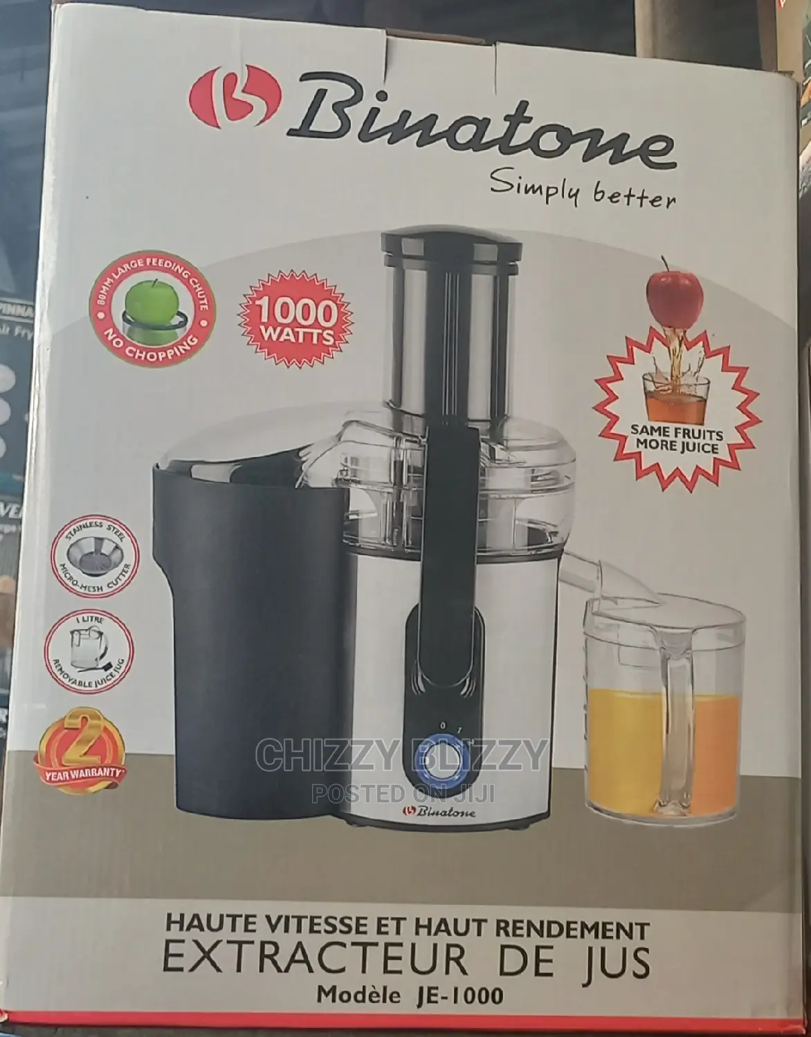 Binatone Turbo Powered High Speed Juice Extractor JE-1000 -