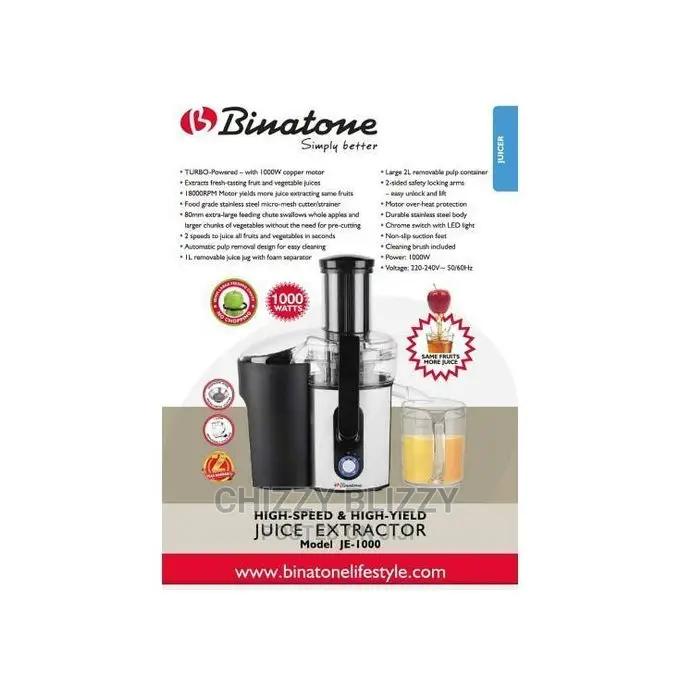 Binatone Turbo Powered High Speed Juice Extractor JE-1000 -