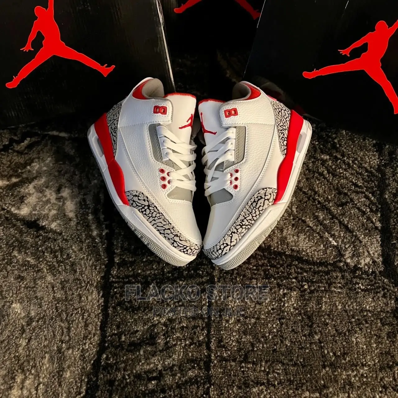 Original Air Jordan 3 Retro Fire Red Sneakers Available