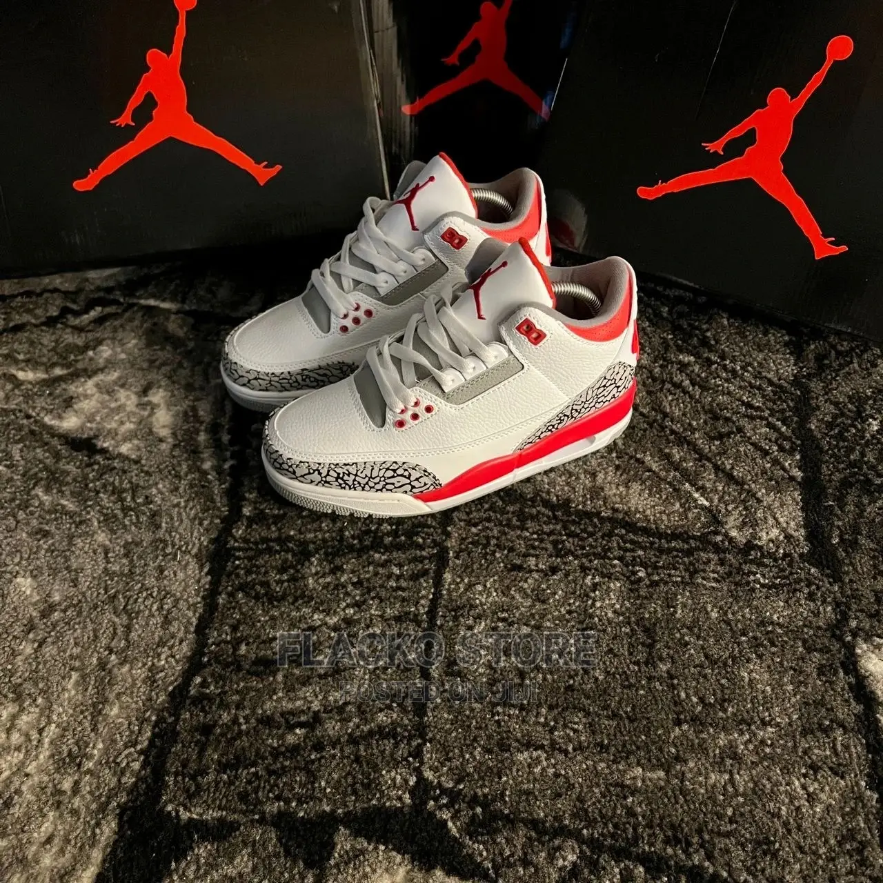 Original Air Jordan 3 Retro Fire Red Sneakers Available