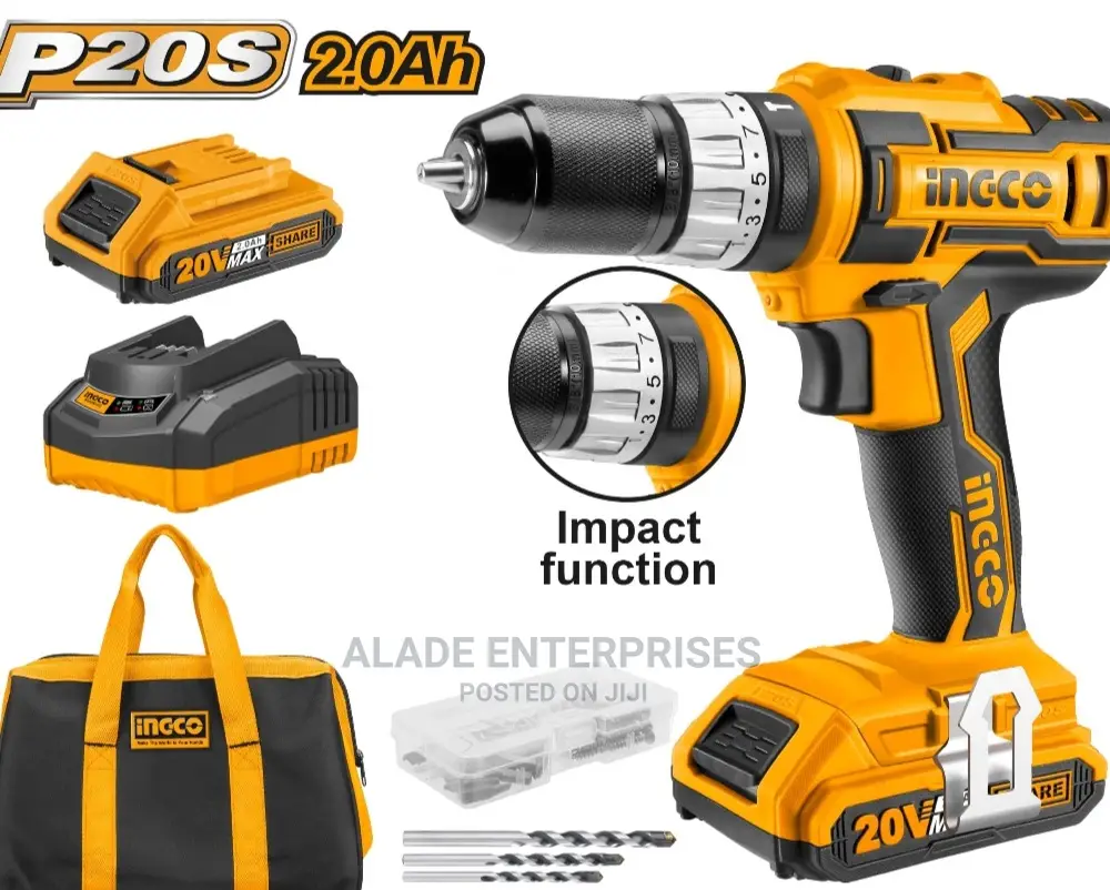 INGCO P20S 20V 2.0ah Lithium-Ion Impact Drill CIDLI2002