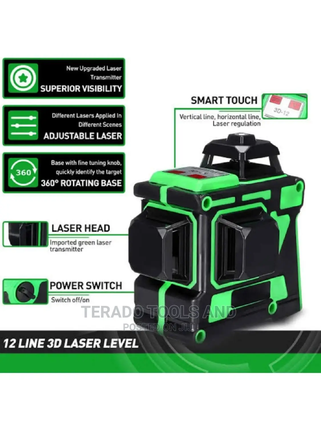 3d 12 Line Green Light Lazer