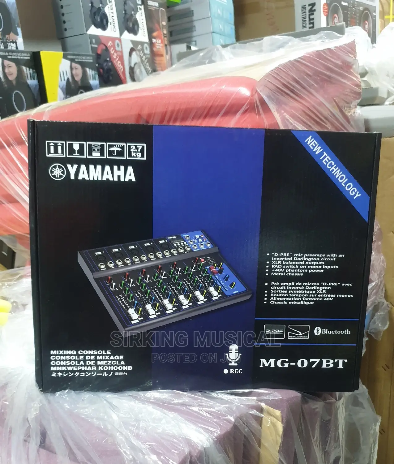 Yamaha 7channels Mixer MG-07BT With Bluetooth and USB