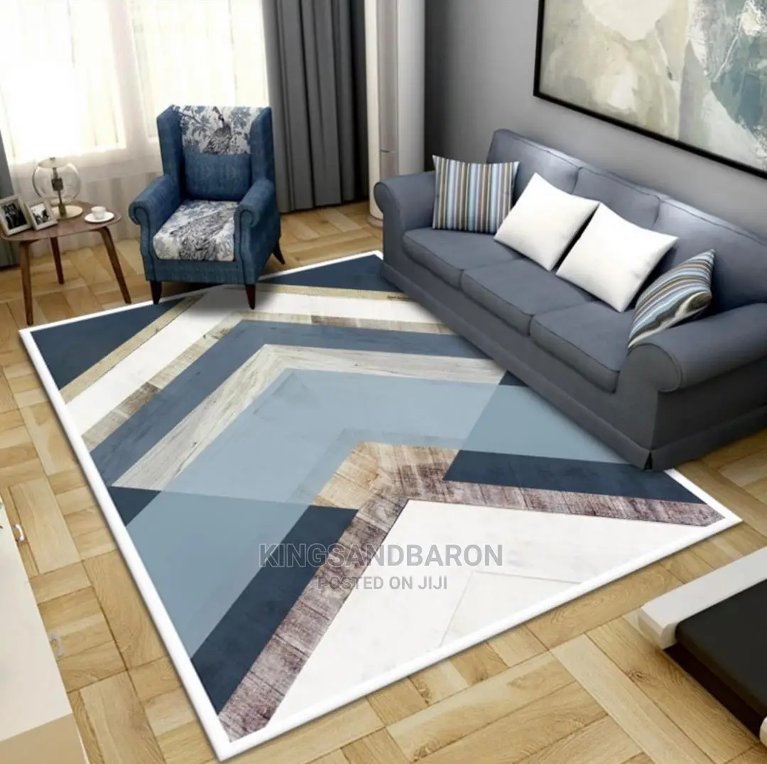 5x7fts Cream, Blue and Brown Turkey Center Rug