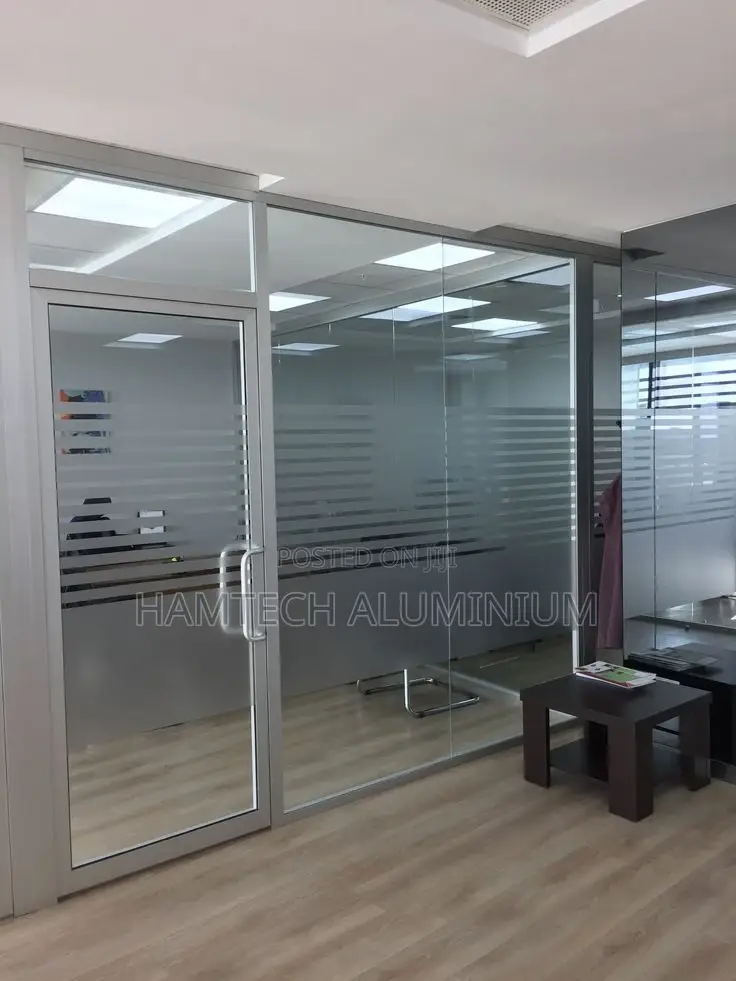 New Constructed Aluminium Partition With Tampered
