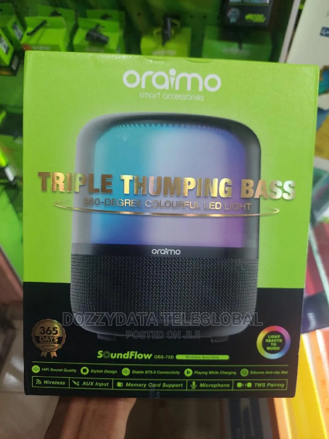 Oraimo Colorful Light Thumping Bass Wireless Soundbar|Flow