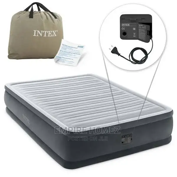 18in Queen Dura-Beam Essential Rest Airbed With Inbuilt Pump