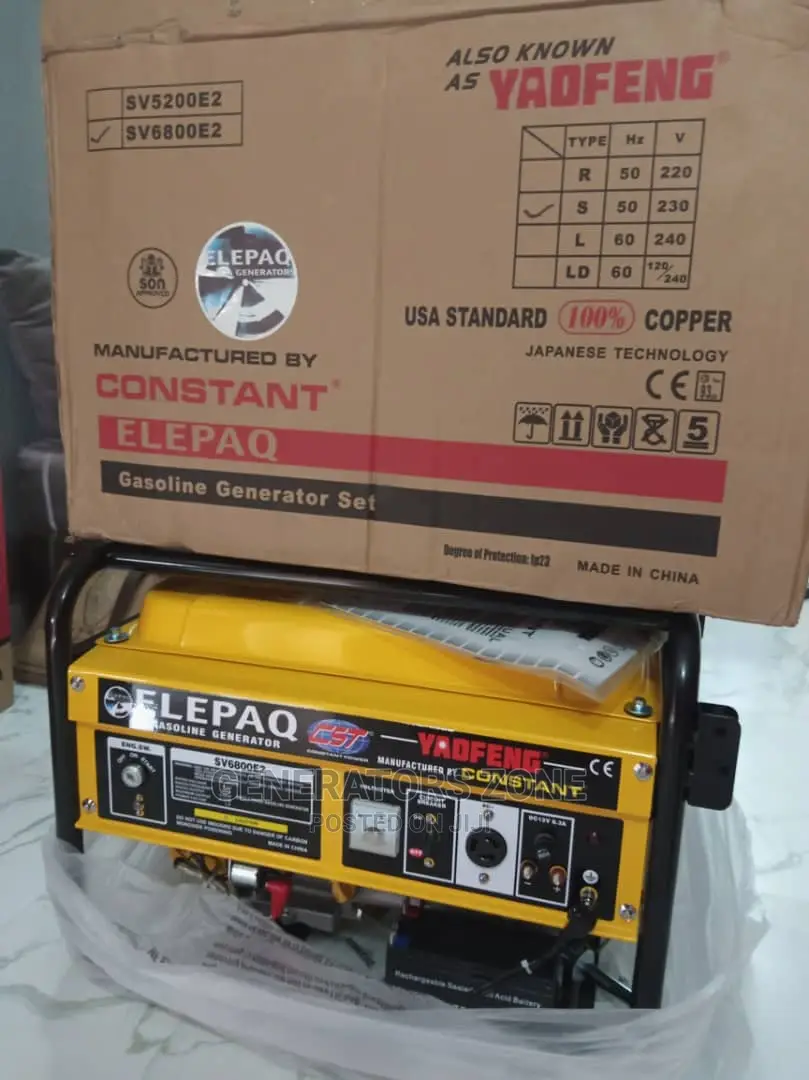 Key Start Low Noise Sv6800e2 Elepaq Constant 4.5kva Generator