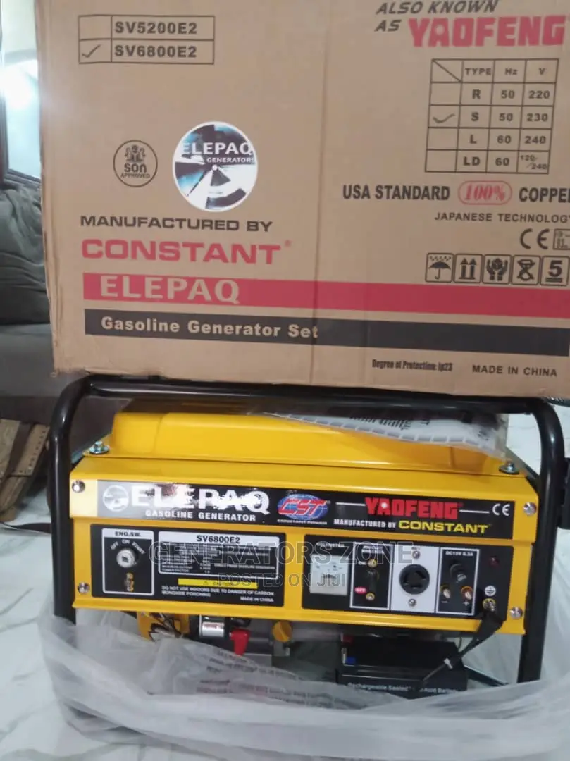 Elepaq Constant Sv6800e2 4.5kva Generator-100% Durable With Key Start