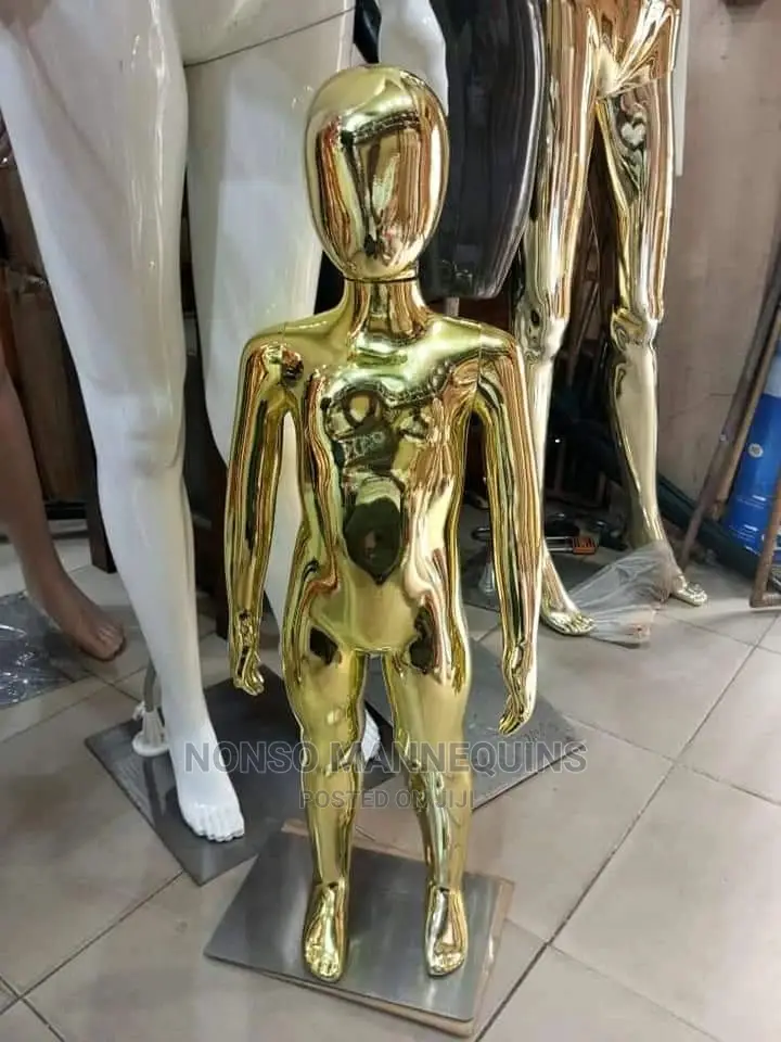 Age 1 to 3 Years Gold Chrome Unisex Display Mannequins