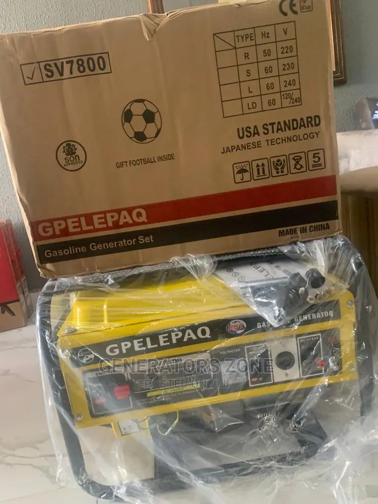 Brand New Elepaq 4.5kva Manual Yellow Tank Generator