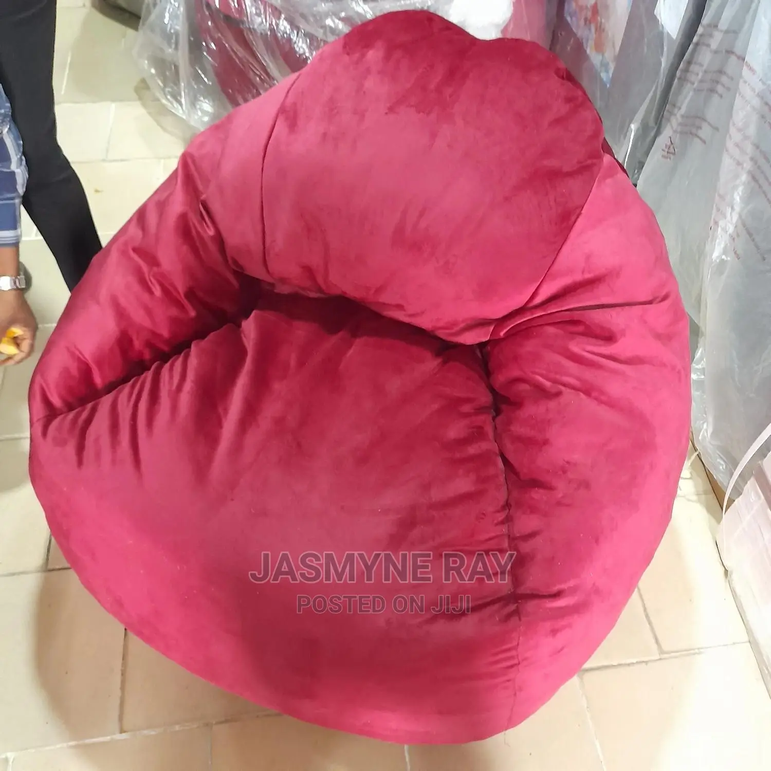3.5ft Comfy Red Bean Bag Sofa
