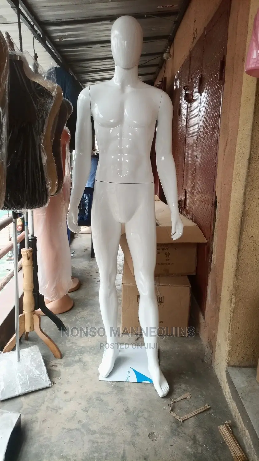 Full Body Glossy White Male Dispatch Mannequin