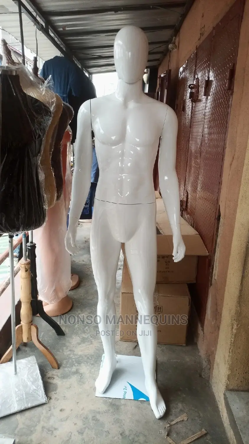 Full Body Glossy White Male Dispatch Mannequin