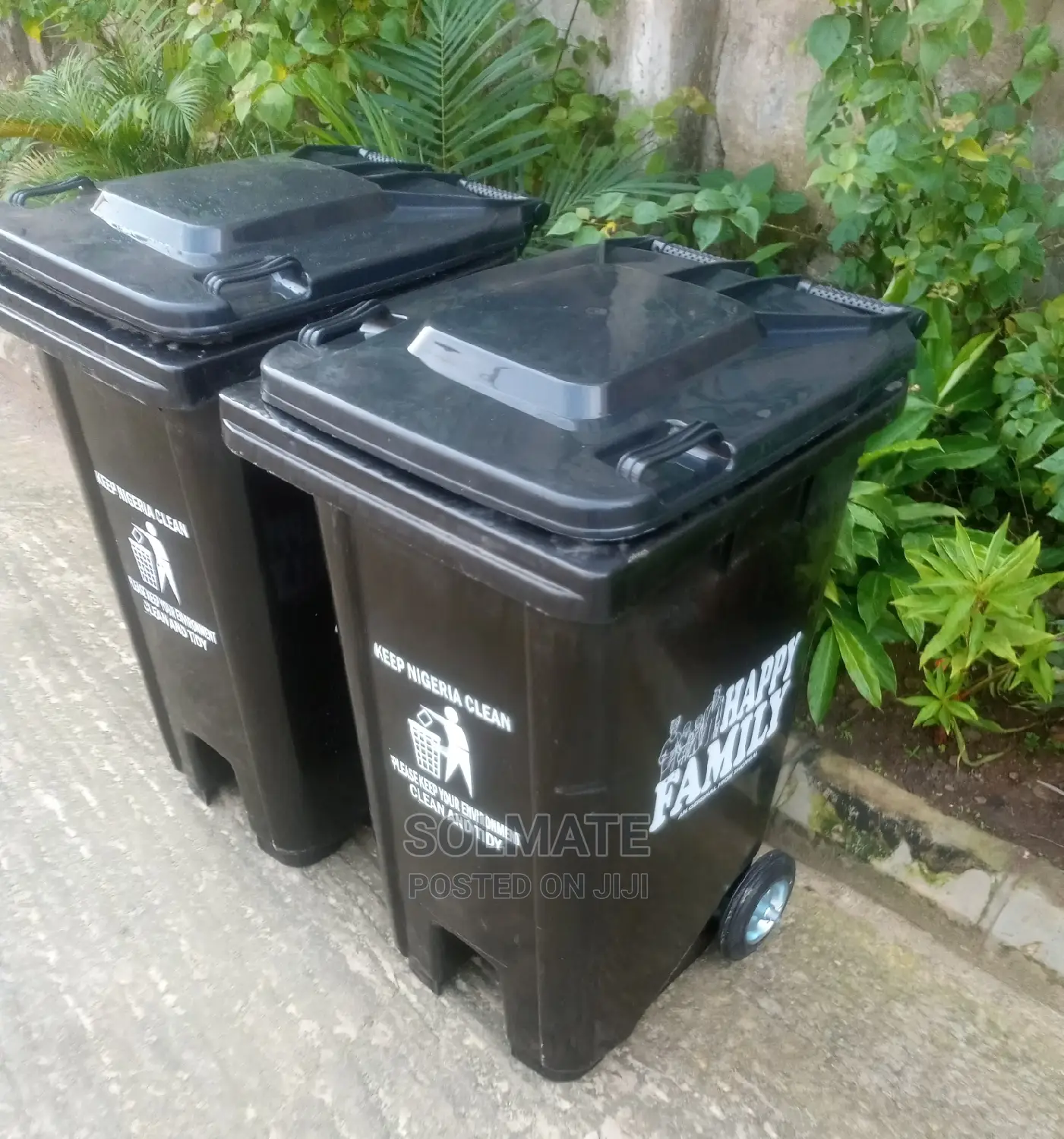 240 Litres Happy Family Plastic 2 Wheels Refuse Bin